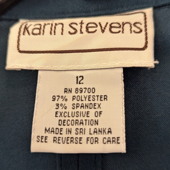 Karen Stevens size 12 Blue Green Sheath dress with Jacket - Picture 7 of 11